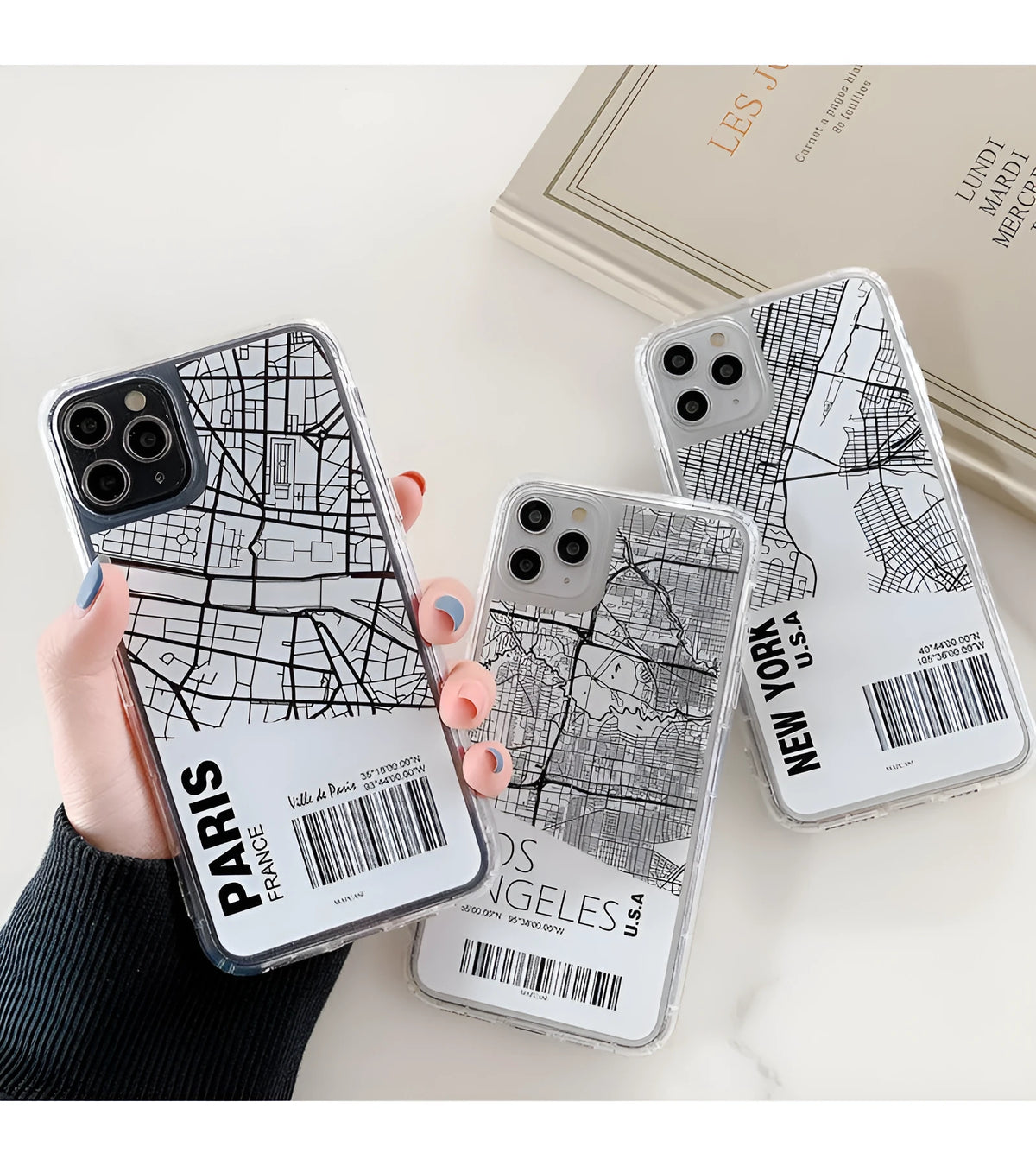 City street striped TPU phone case back cover for iPhone in Los Angeles colourway