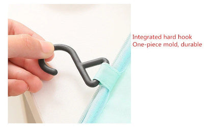 Large-capacity nylon wash bag with four mesh compartments for travel organization