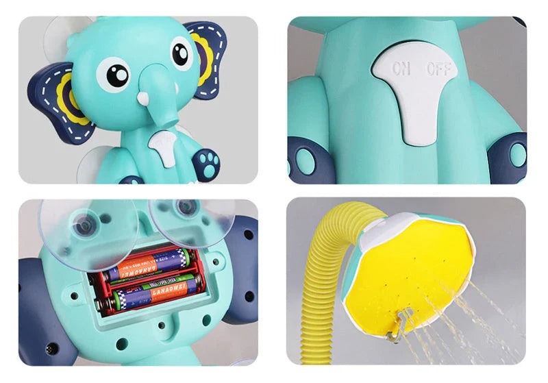 Elephant model electric water spray toy for kids bath time fun