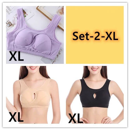 Comfortable and supportive sports bra with wireless design, crossover lift, and inner-bust band for plus-size support