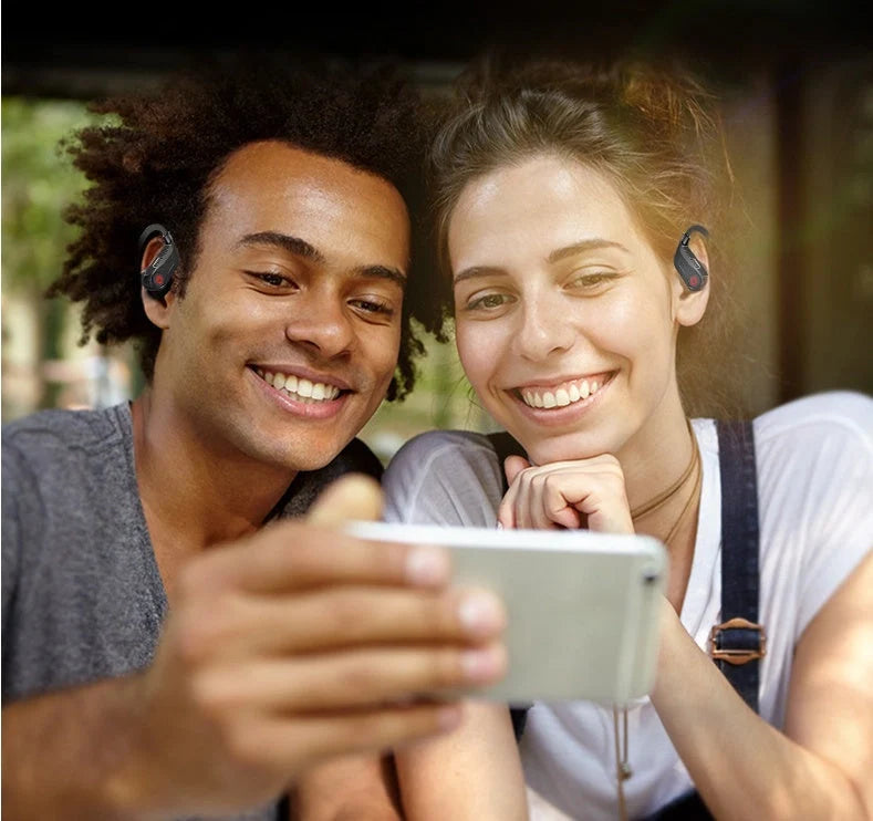 HBQ-Q62 Wireless TWS Bluetooth Headset in black with charging compartment