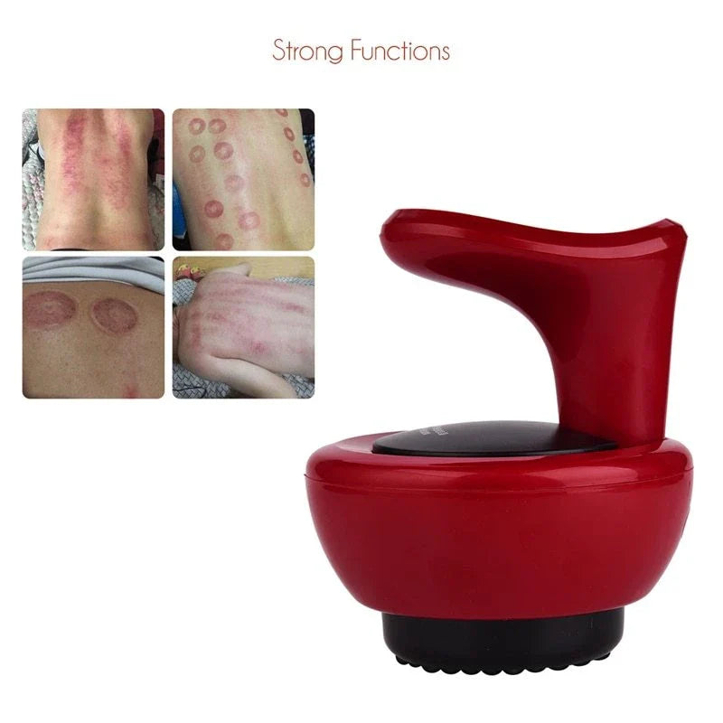 Electric Body Scraping Massager with three interchangeable heads for versatile therapy options