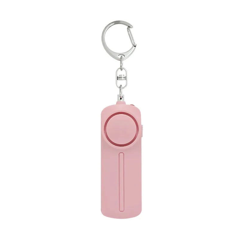 Girls self-defense alarm keychain in multiple colours with 130 dB siren and LED light