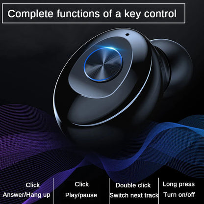 XG-12 Bluetooth TWS Dual Headset with copper ring rubber speakers in black and white