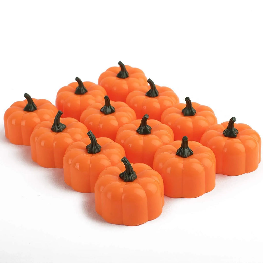 Yellow LED pumpkin light 4.9x4.3cm electronic candle decoration for Halloween Christmas