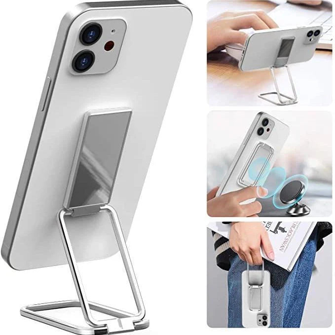 Foldable mobile phone holder in silver, rose gold, black, and gold