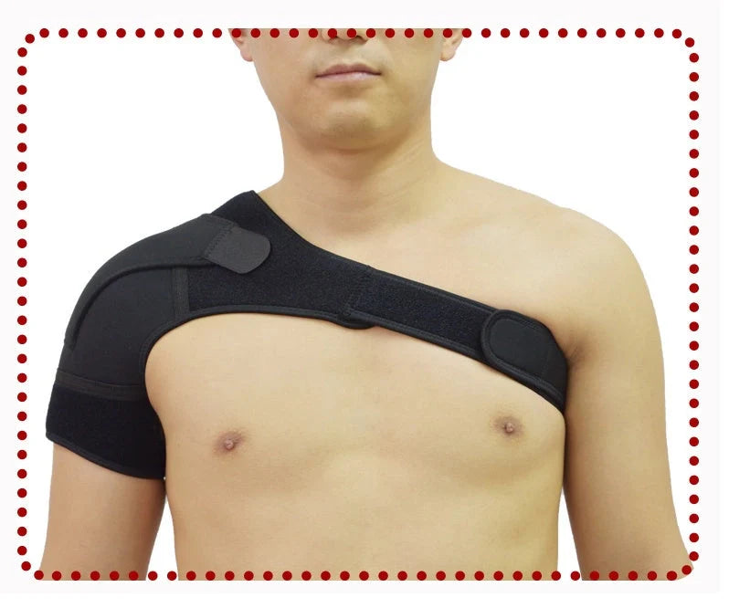 Adjustable neoprene shoulder support brace for arthritis and dislocation pain relief
