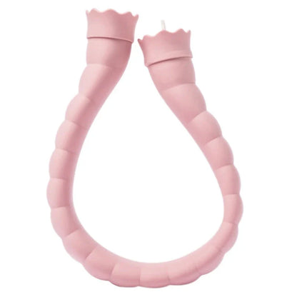 U-Shape Silicone Hot Water Bottle with Knitted Cover in Pink, Blue, and Grey