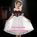 Summer Lolita children's dress short sleeve in purplish blue with purplish red, lace trim, satin fabric, cotton lining, princess style
