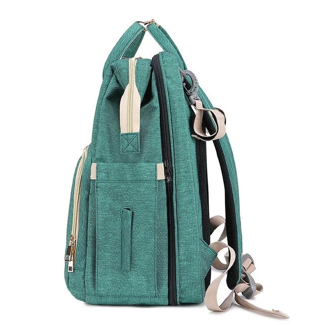 Portable Folding Crib Mummy Bag in green, grey, black, and pink options