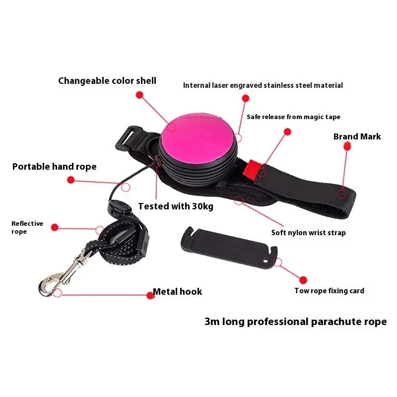 Pet Holding Hands automatic retractable dog leash showing 3m nylon cord extended with locking button