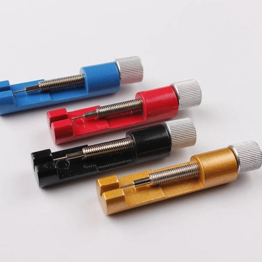 Metal watch strap adjustment tool with thimbles for easy at-home strap fitting