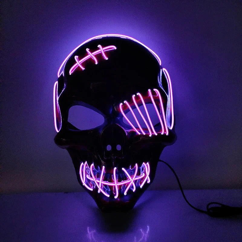 Scary one-eyed pirate mask with glowing LED lights for Halloween costume and party