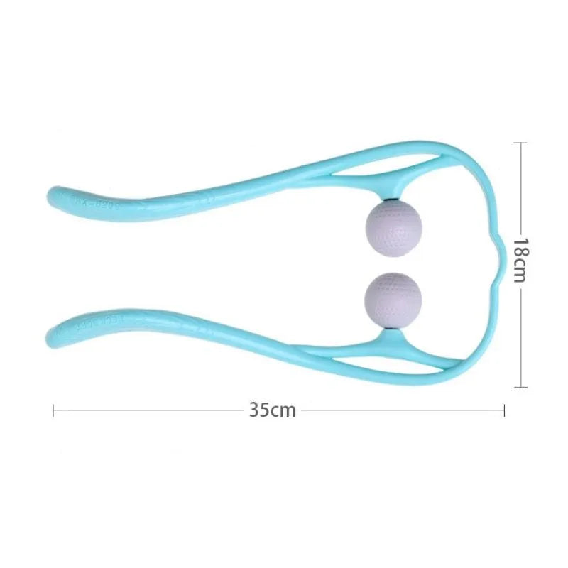 Plastic neck massager with adjustable stand and removable head in blue colour