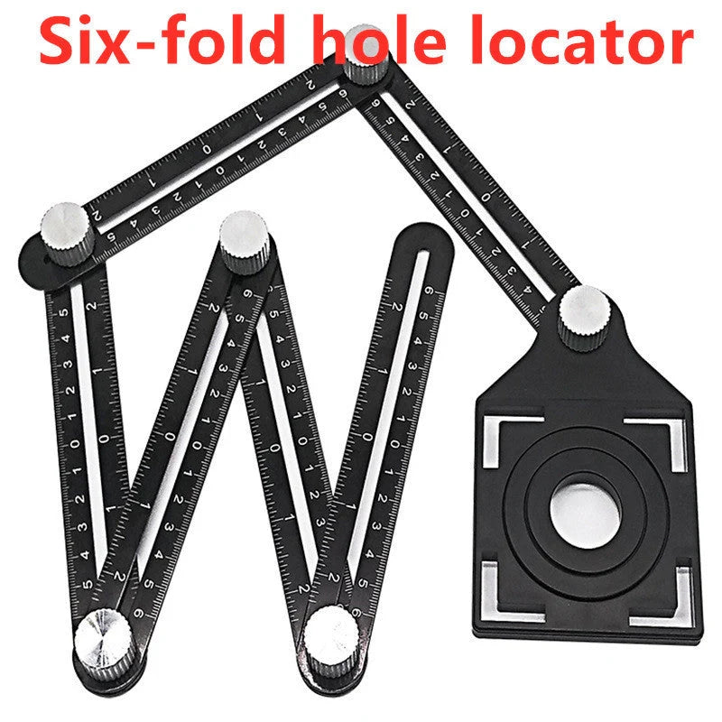 Aluminum alloy six-folding multi-angle measuring ruler for precise tile and flooring layouts