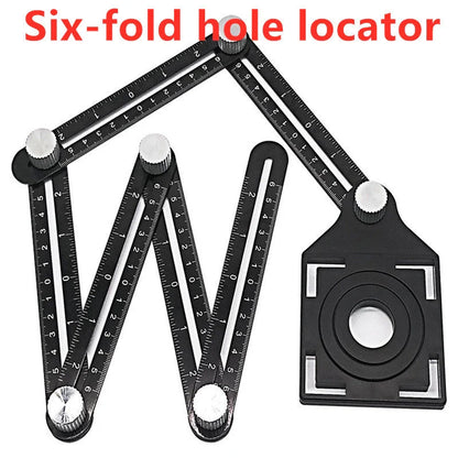 Aluminum alloy six-folding multi-angle measuring ruler for precise tile and flooring layouts