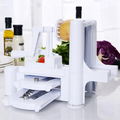 Multi-function vegetable cutter with stainless steel blades for shredding and slicing