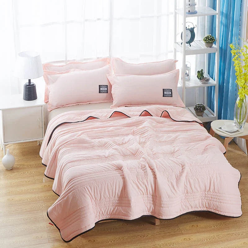 Lightweight polyester cooling blanket in various colours for summer comfort