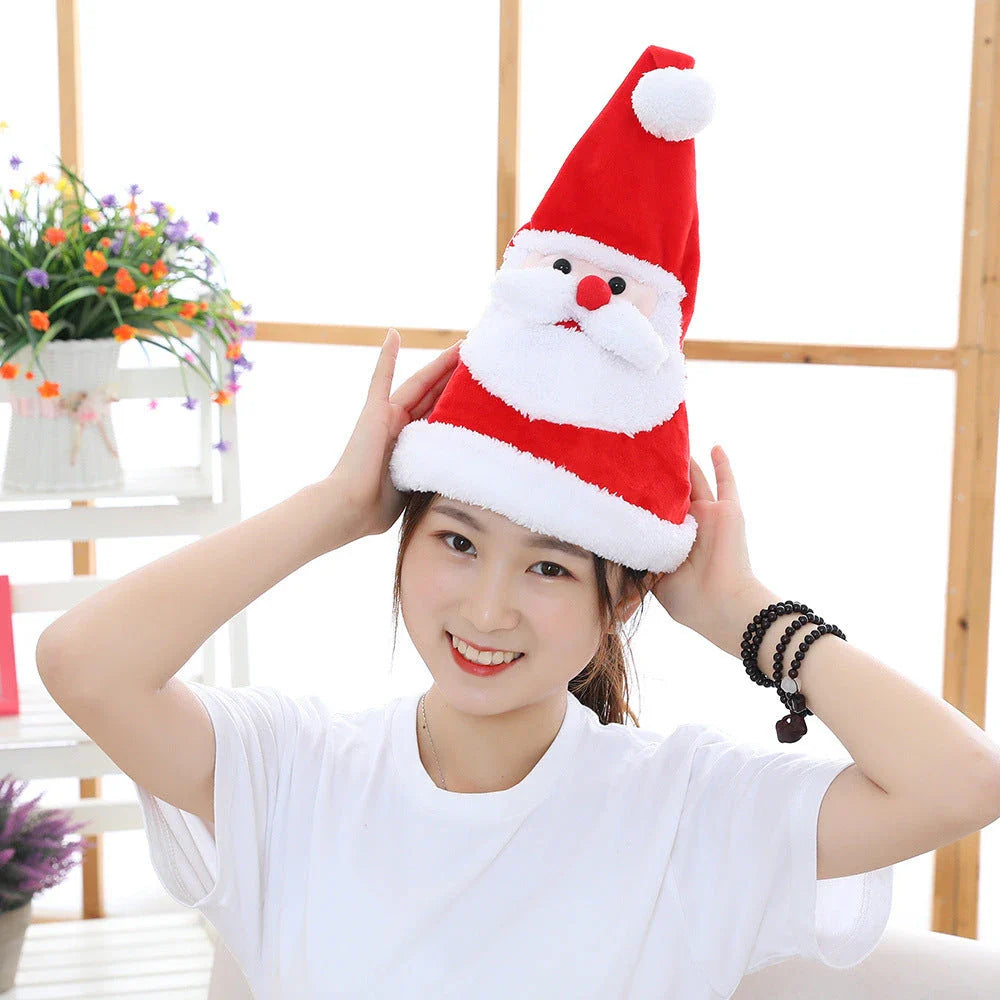 Electric Christmas Hat with colourful lights and song features, perfect for festive celebrations