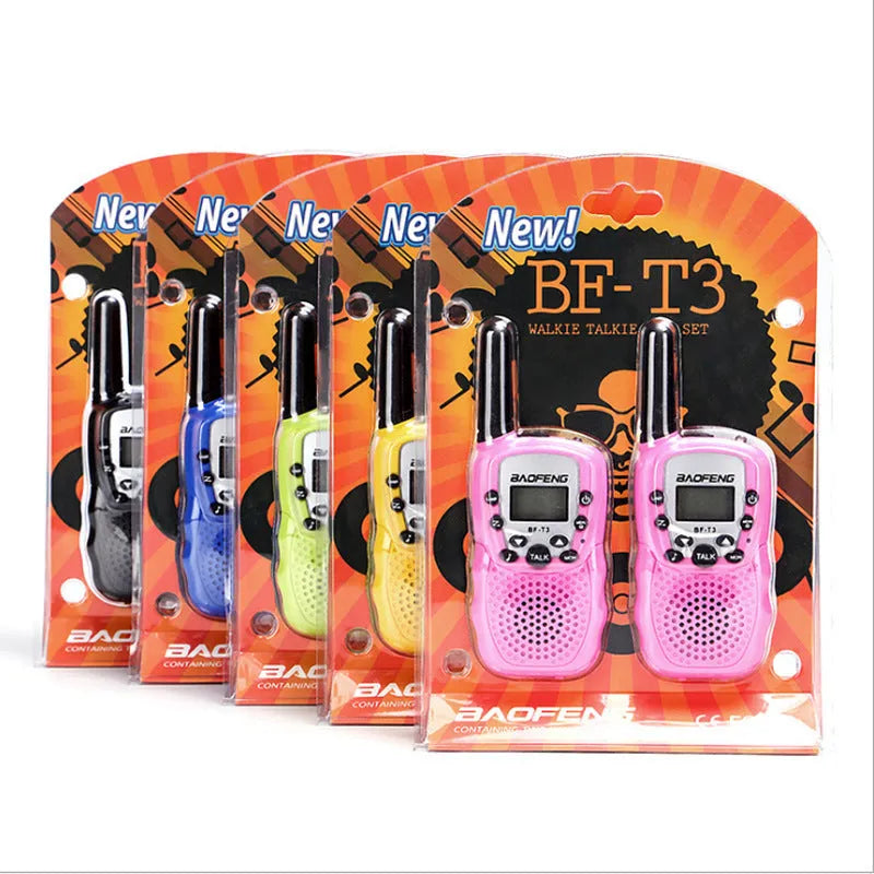 Children's walkie talkie set in five colours with 22 UHF channels for outdoor communication