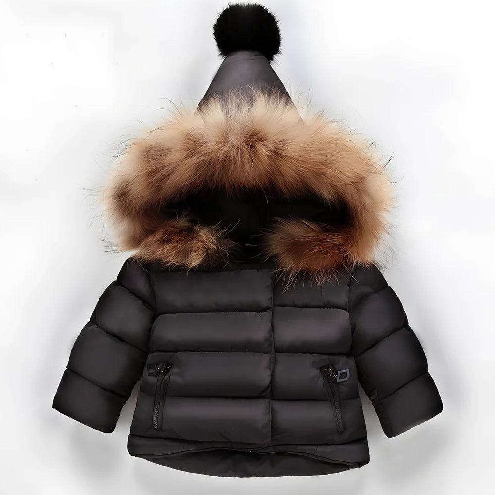 Cotton baby winter jacket in blue for 100cm height, Asian sizing with 2-3cm tolerance, warm for UK winters