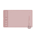 Hua Wang H641P digital drawing tablet with mobile connectivity in black or pink showing PW110 pen and dual work areas
