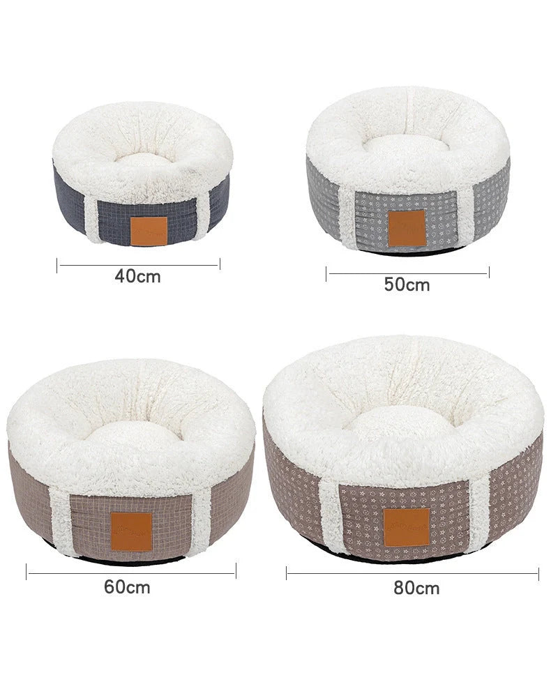 Winter lamb wool pet bed in various sizes and colors for pet warmth and comfort