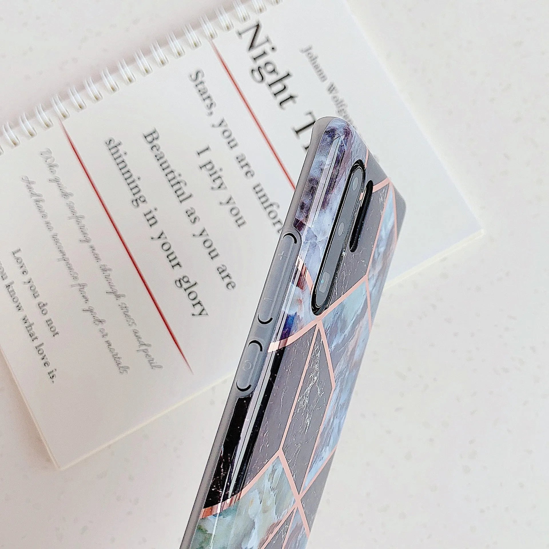 Electroplated marble mobile phone case in TPU back cover style for Huawei and Samsung smartphones