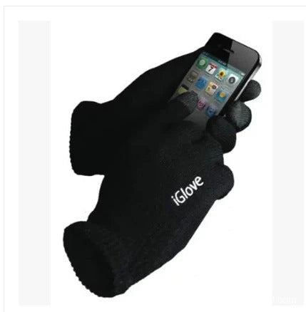 Knitted touch screen gloves in various colors for use with smartphones and tablets