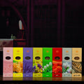 Argentine handmade incense set with ten sticks and a storage box, shown with fragrance options label.