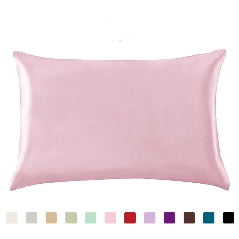 Luxury satin ice silk pillowcase in multiple colours for a cooler sleep