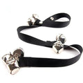 Dog training doorbell with black adjustable rope and bell, 85cm length, for housebreaking