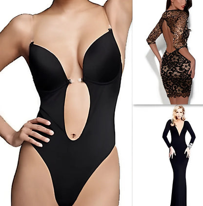 Backless body shaper bra with adjustable straps for evening dresses