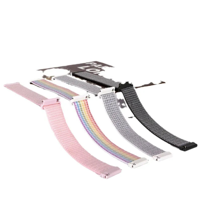 Universal nylon loop sports strap in multiple colours with switch lugs for Samsung and Huawei watches