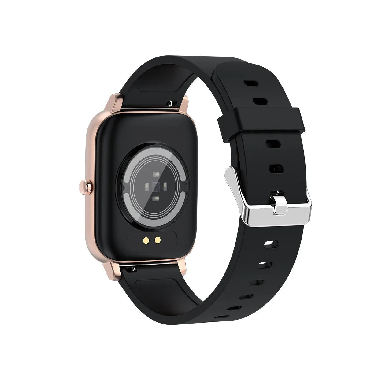 H80 sports smart watch with ECG monitoring on a wrist, showing its 1.69-inch screen and silicone strap.