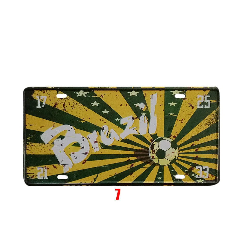 Vintage tin national poster with retro style and durable metal construction