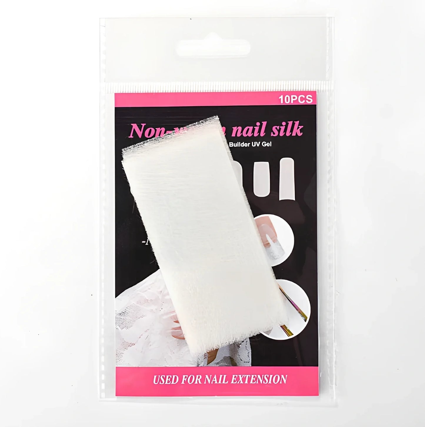 20 units silk fiberglass nail extension pieces 8cm x 4cm with 8ml glue and scrub file for UV DIY manicures