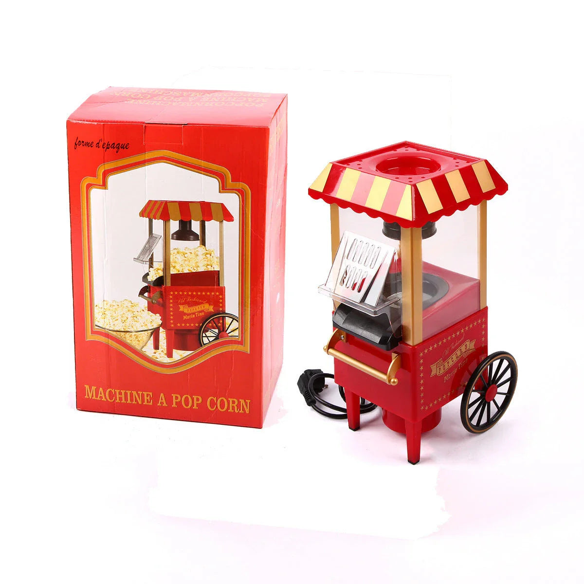 Mini Classic Car Popcorn Machine with hot air technology for oil-free popcorn