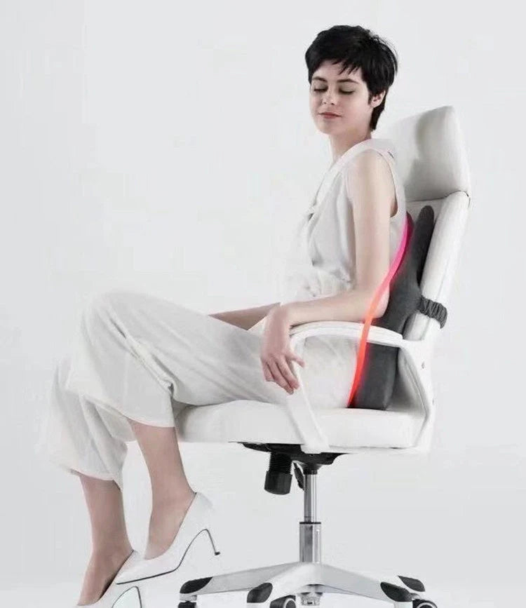 Bamboo charcoal memory foam lumbar support cushion in dark grey