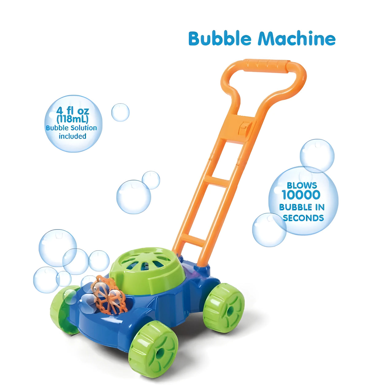 Plastic hand push bubble machine in tank car design with automatic bubble blower for outdoor children's toy