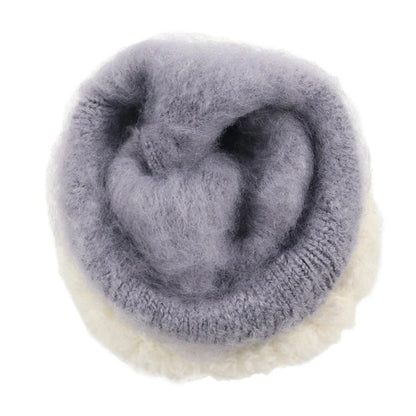 Women's winter knitted gloves in Jacquard design, available in purple, pink, grey, and black