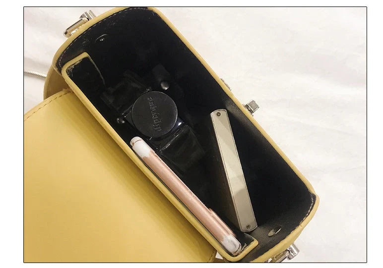 Horizontal square wild shoulder chain bag in various colors