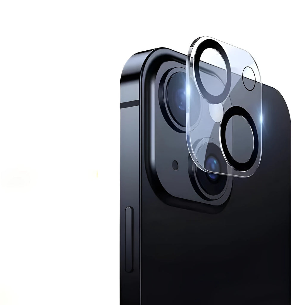 Screen printing 3D radian tempered glass lens protection film for iPhone with black luminous ring