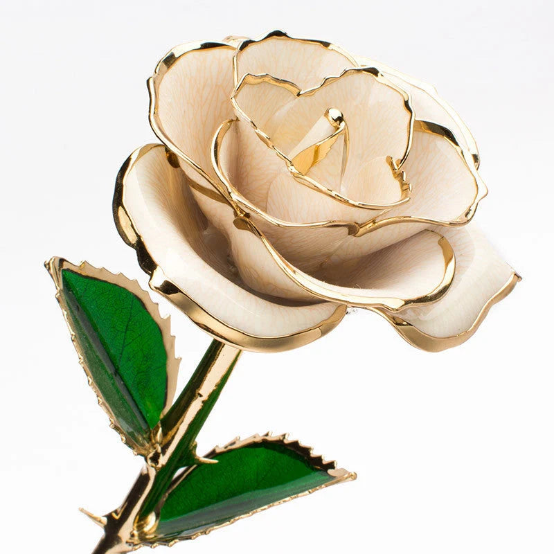 24K gold-plated rose flower in elegant gift box, perfect for Valentine's Day and anniversaries