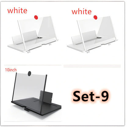 12-inch foldable mobile phone screen magnifier with 3-4x magnification in black colour