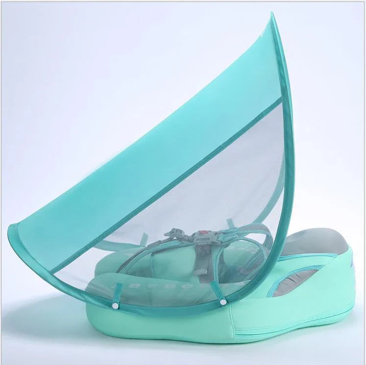 Children's inflatable lying ring with anti-turning design for safe swimming