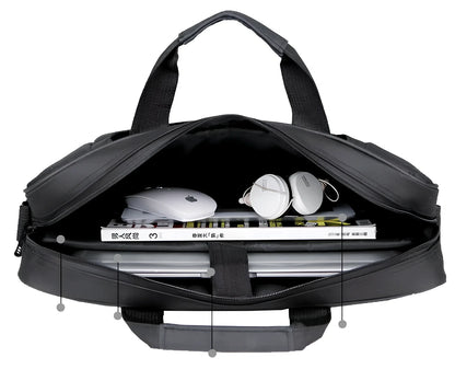 Black diagonal shoulder laptop bag with multiple compartments for 15.6-inch ASUS devices