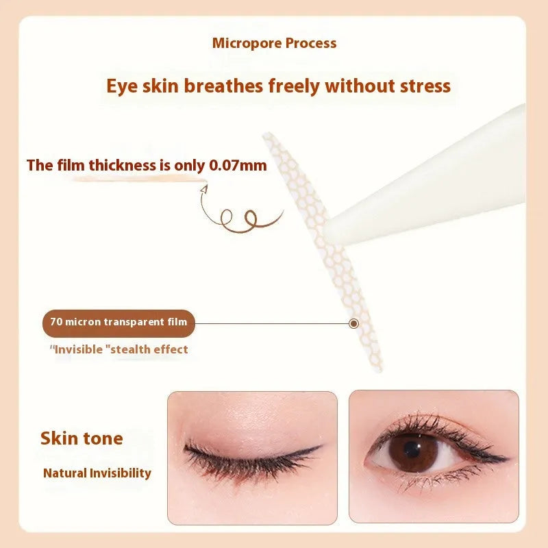 Transparent double eyelid stickers on roll with lace pattern for natural eyelid enhancement