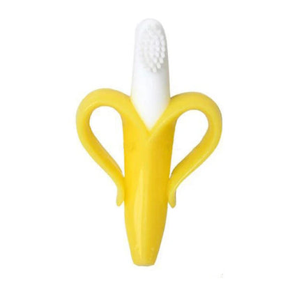 Food grade silicone banana teether toy for babies, safe and soothing for teething
