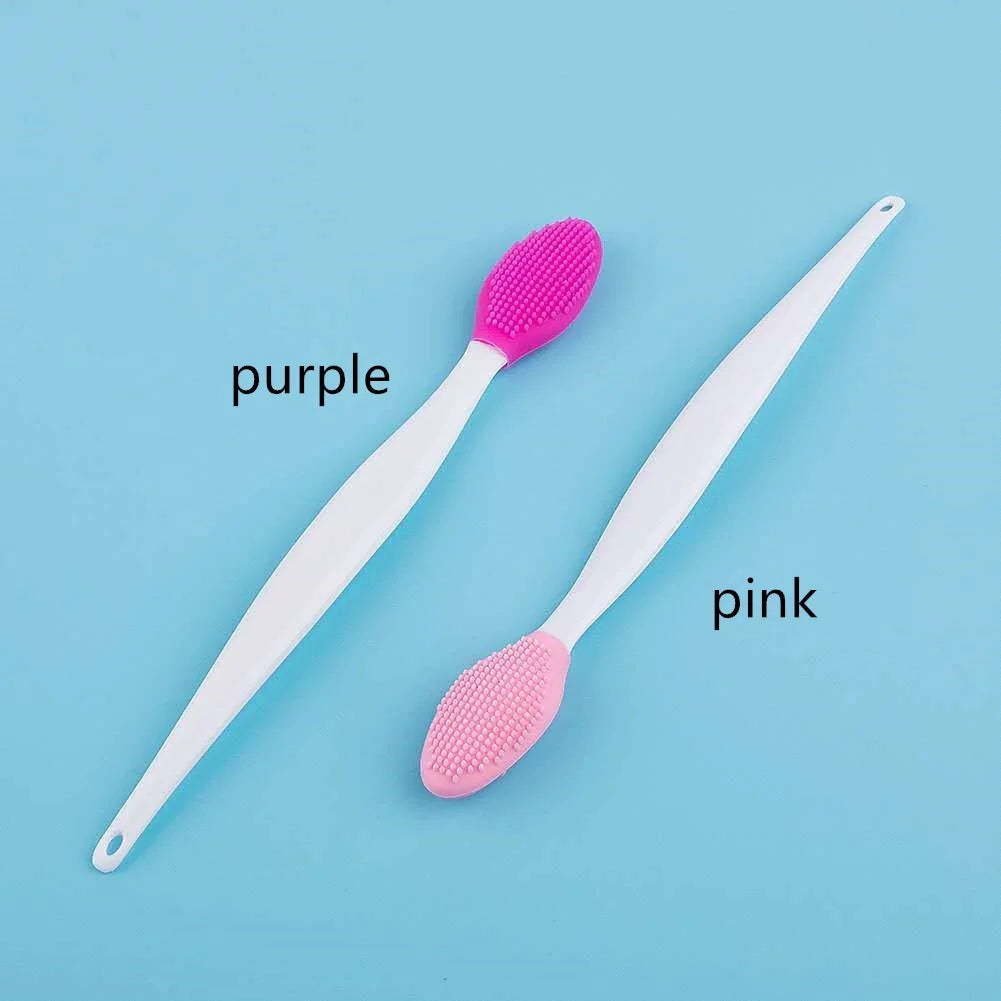 Double-sided silicone blackhead brush with ABS handle in various colors